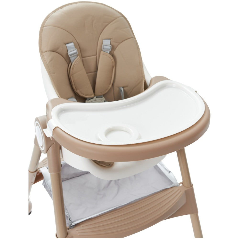 Multi-Stage Convertible Baby High Chair with Removable Tray & Storage Basket