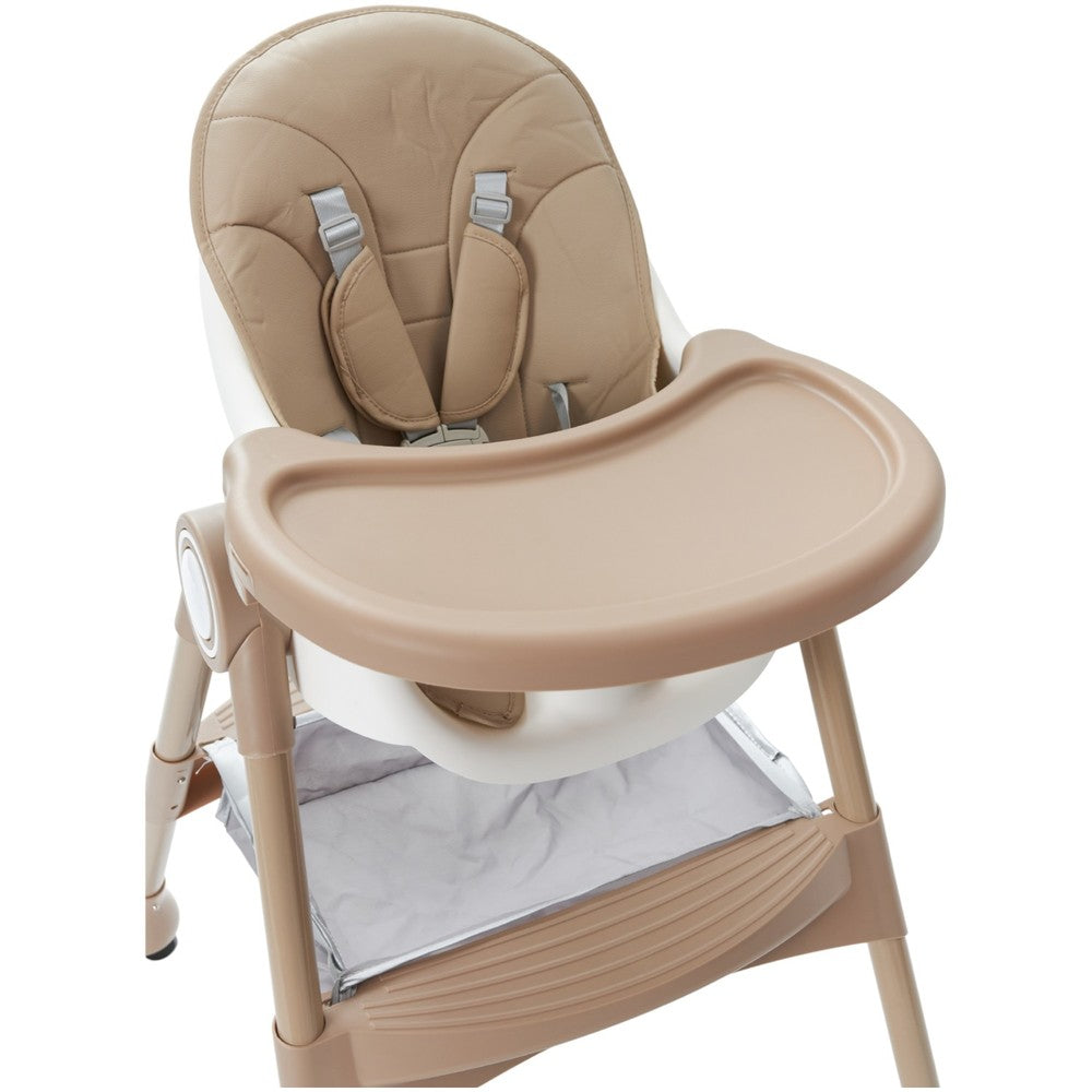 Multi-Stage Convertible Baby High Chair with Removable Tray & Storage Basket