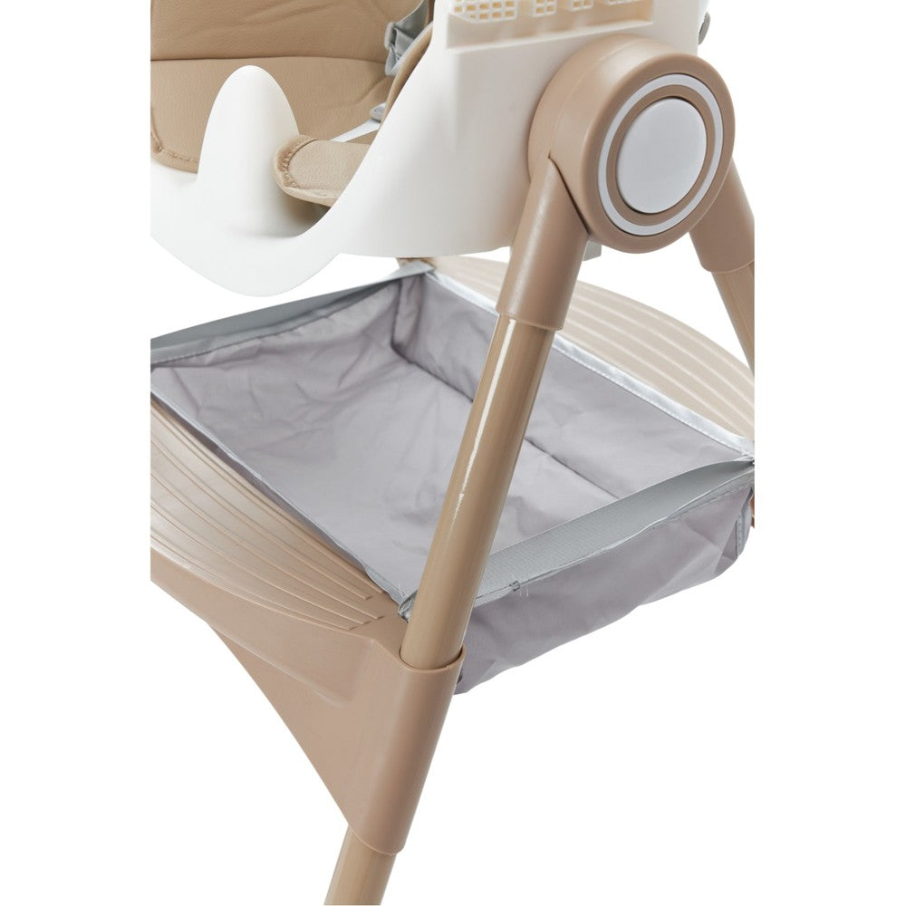 Multi-Stage Convertible Baby High Chair with Removable Tray & Storage Basket