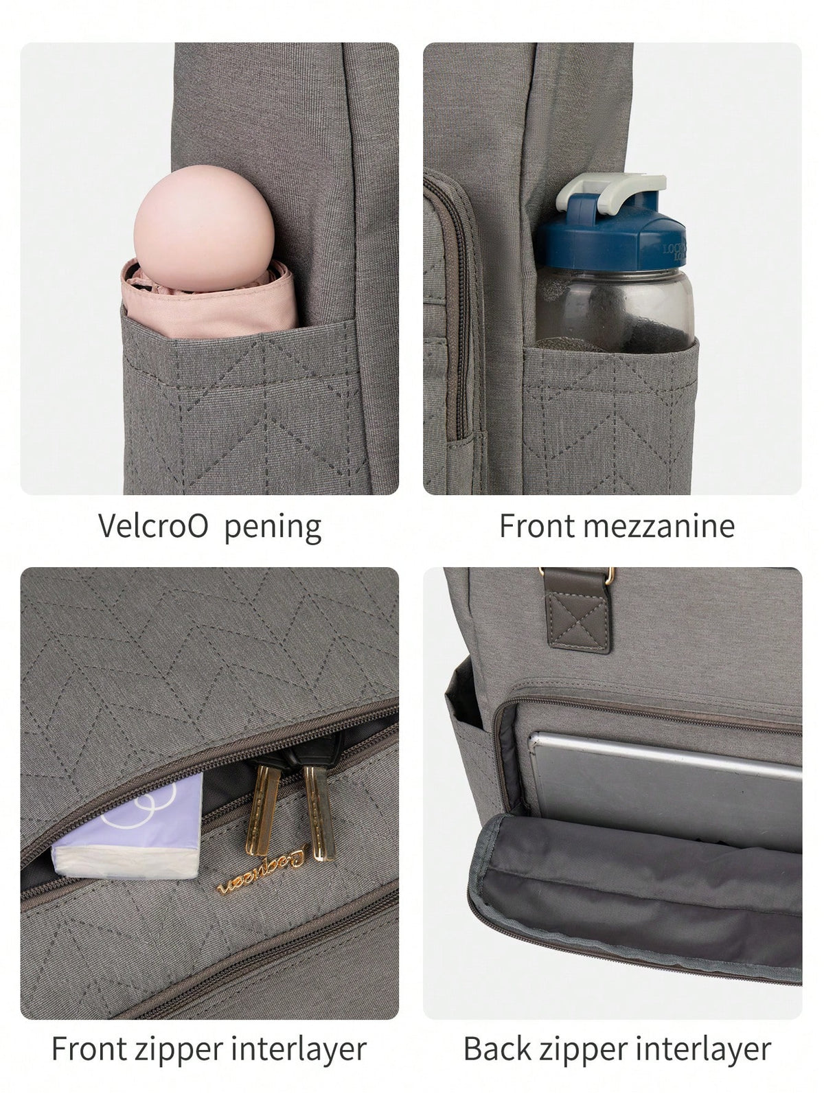 Multi-Pocket Diaper Tote Bag – Large Capacity Travel Baby Organizer