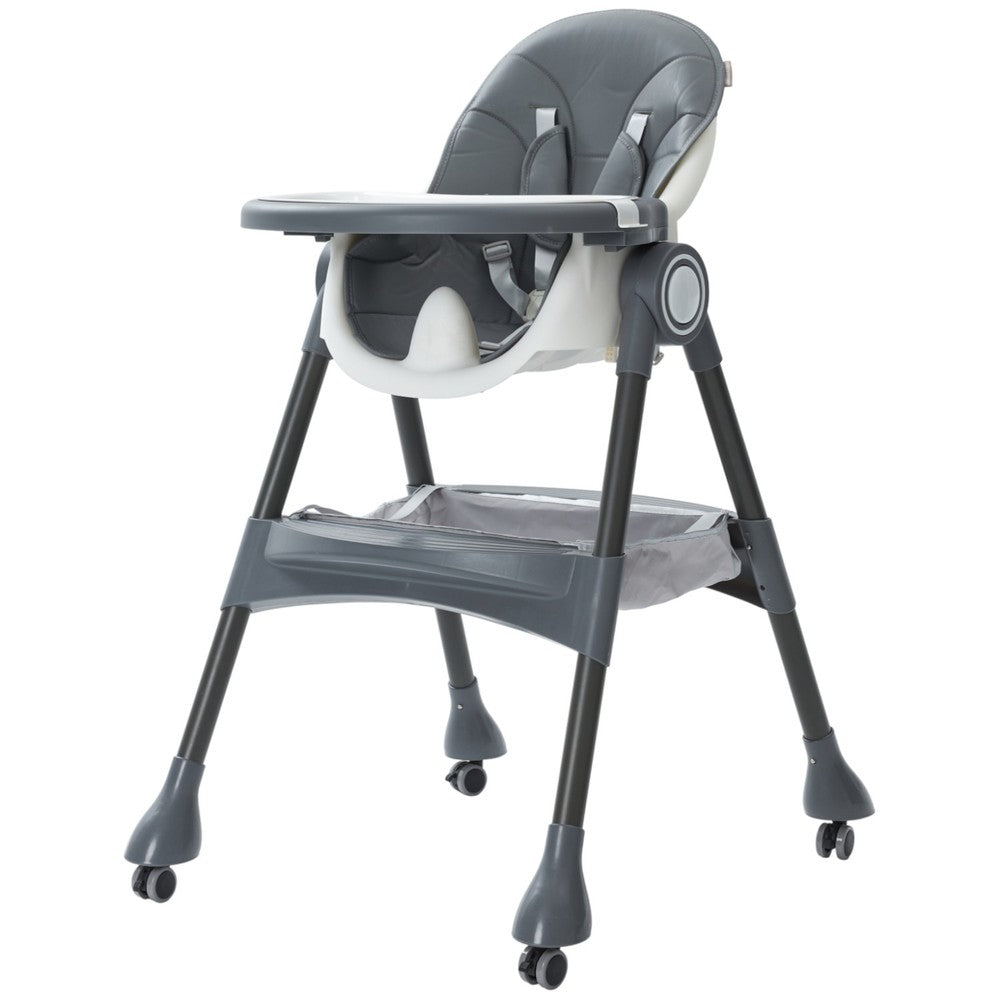 Multi-Stage Convertible Baby High Chair with Removable Tray & Storage Basket