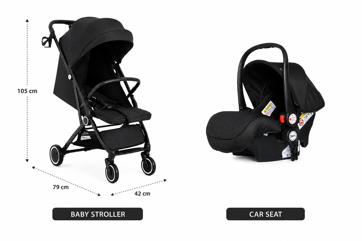 Baby stroller with car seat