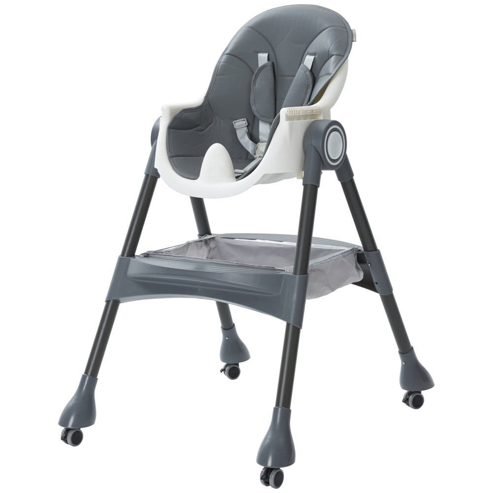 Multi-Stage Convertible Baby High Chair with Removable Tray & Storage Basket