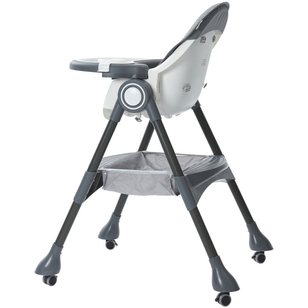 Multi-Stage Convertible Baby High Chair with Removable Tray & Storage Basket