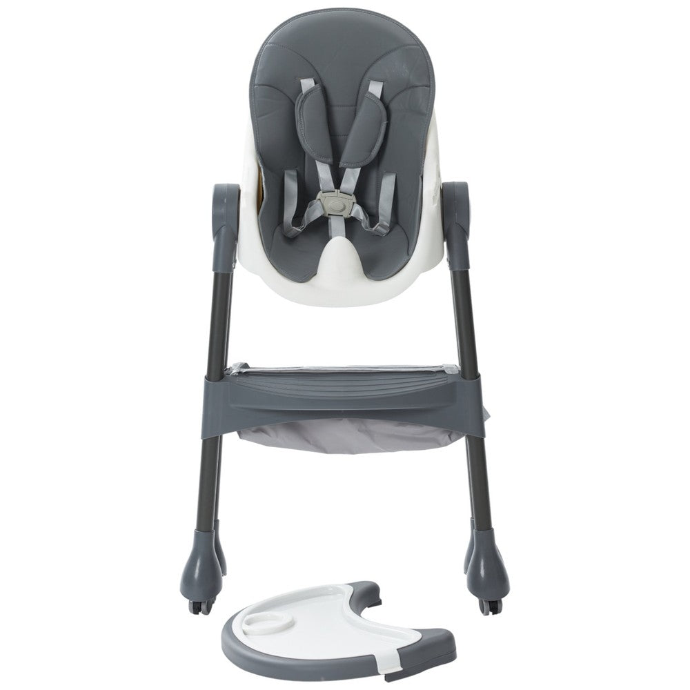 Multi-Stage Convertible Baby High Chair with Removable Tray & Storage Basket