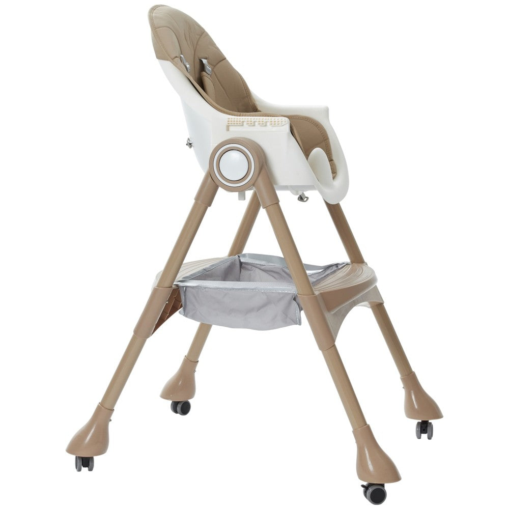 Multi-Stage Convertible Baby High Chair with Removable Tray & Storage Basket