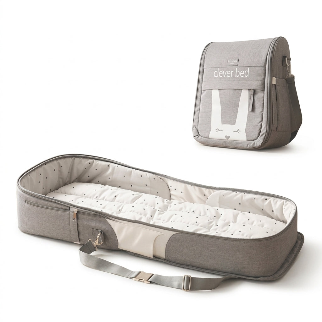 Multi-Functional Portable Baby Nest & Diaper Bag with Bunny Print