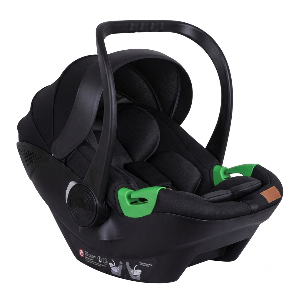 Elite Ergonomic Infant Car Seat Carrier – Stealth Black & Neon