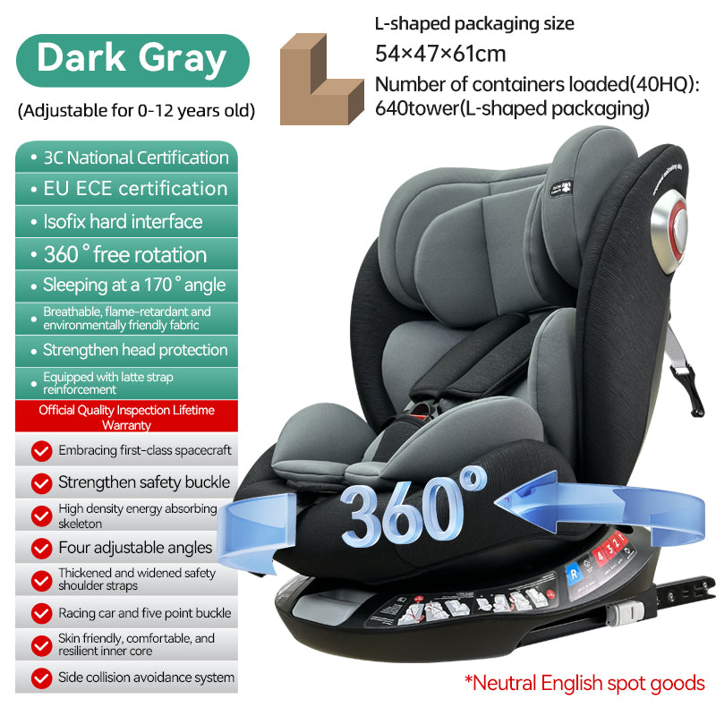 Convertible Multi-Stage Baby to Toddler Car Seat – 360° Swivel Safety Carrier with Side-Impact Shield