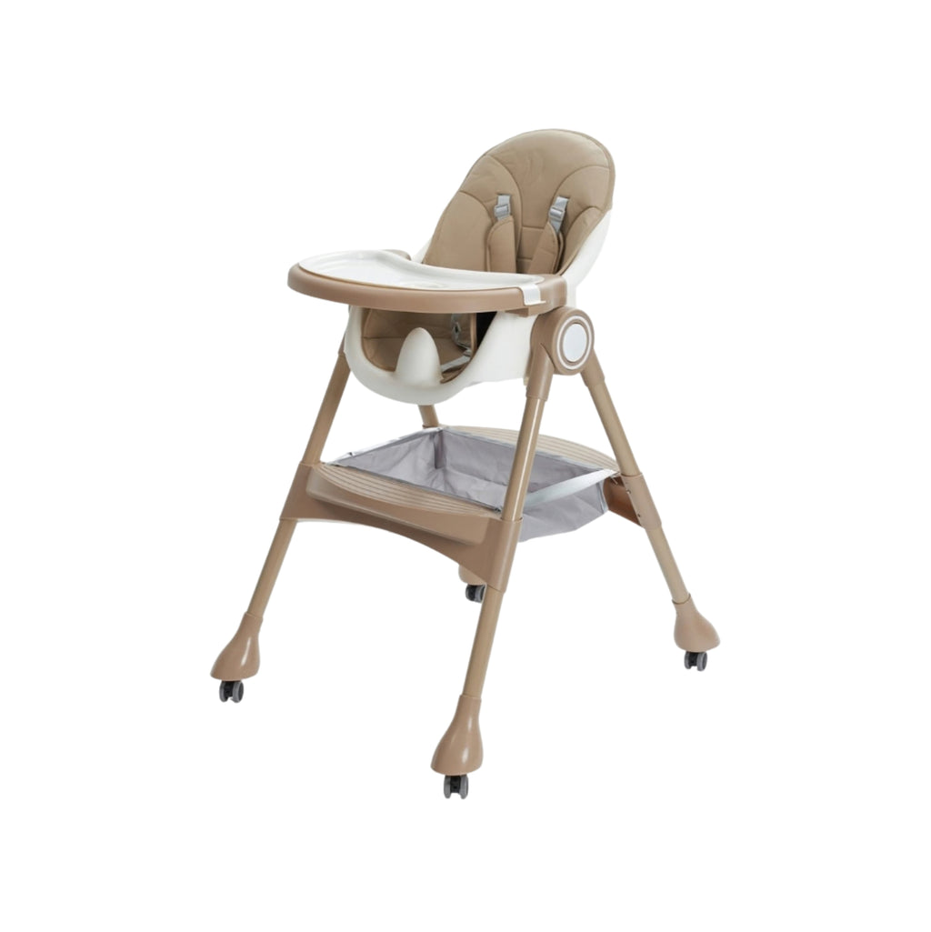 Multi-Stage Convertible Baby High Chair with Removable Tray & Storage Basket