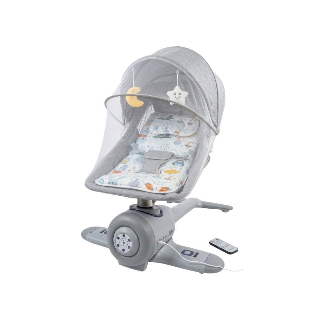 Airplane Electric Baby Swing & Rocker with Bluetooth, Remote Control & Adjustable Backrest