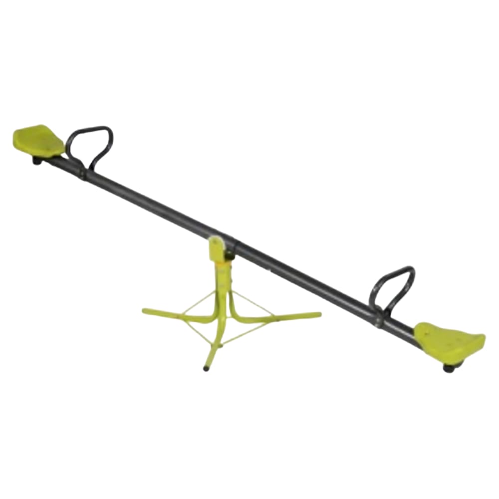 Heavy-Duty 360° Teeter-Totter with Comfort-Grip Handles for Backyard Play (Lime Green)