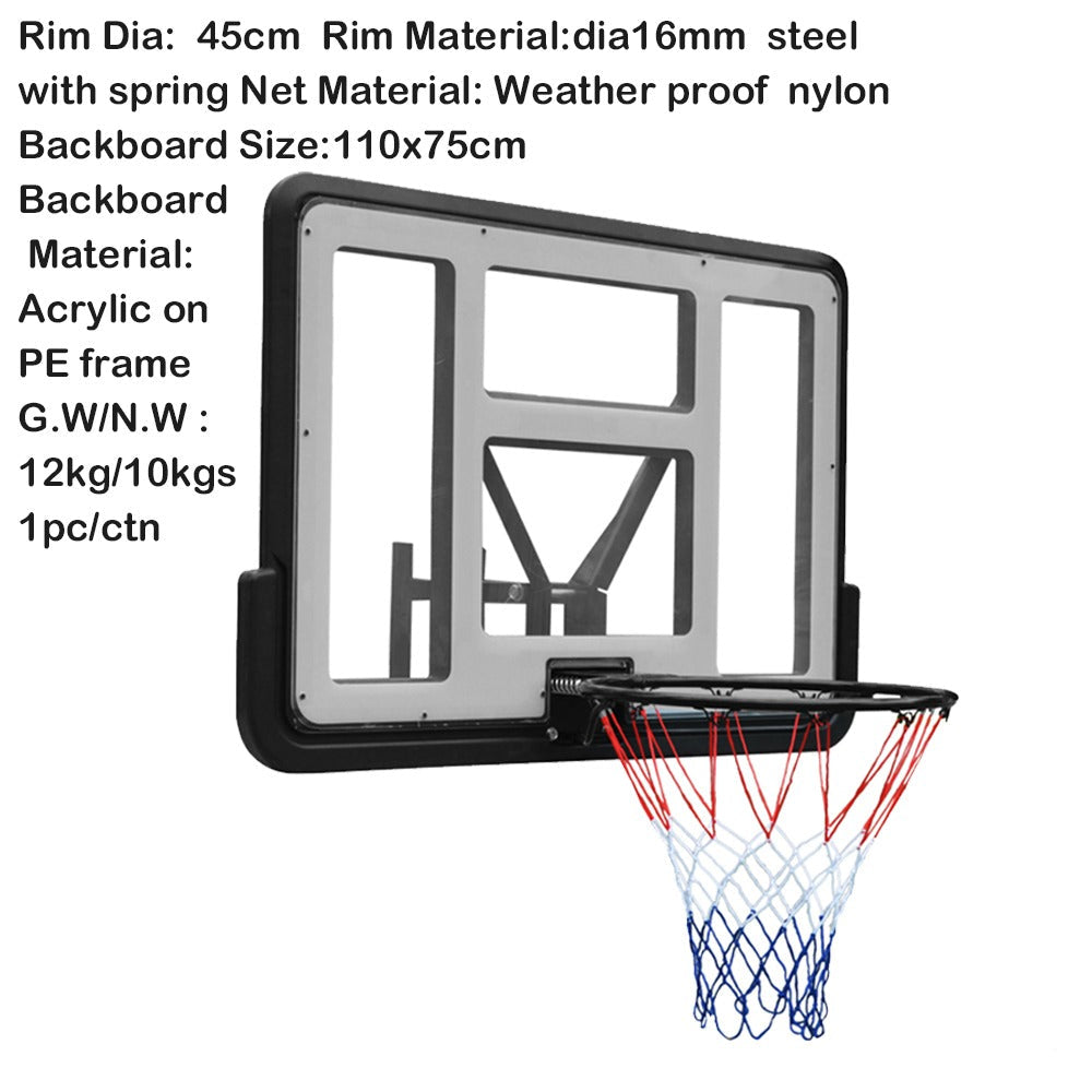 Pro-Style Indoor/Outdoor Wall-Mount Basketball Backboard