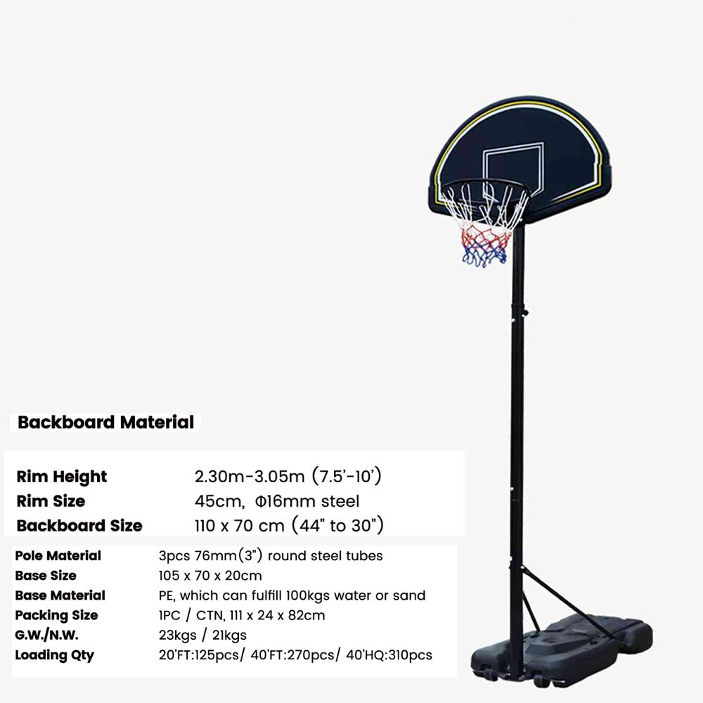 Youth Height-Adjustable Basketball Hoop Set